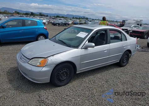 2002 Honda Civic Ex из США, поврежденный, VIN 1HGES26772L074048